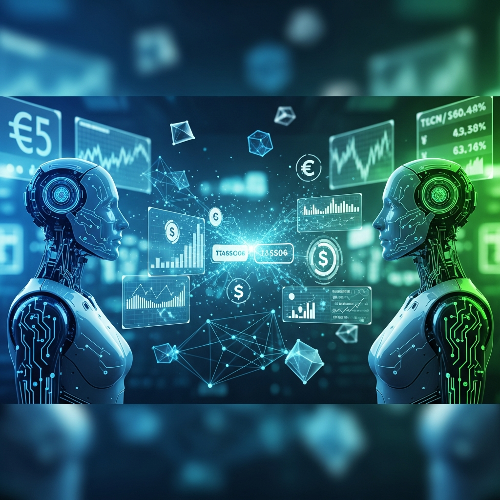 AI同士の商談実験を表現したClaude技術ブログのヘッダー画像