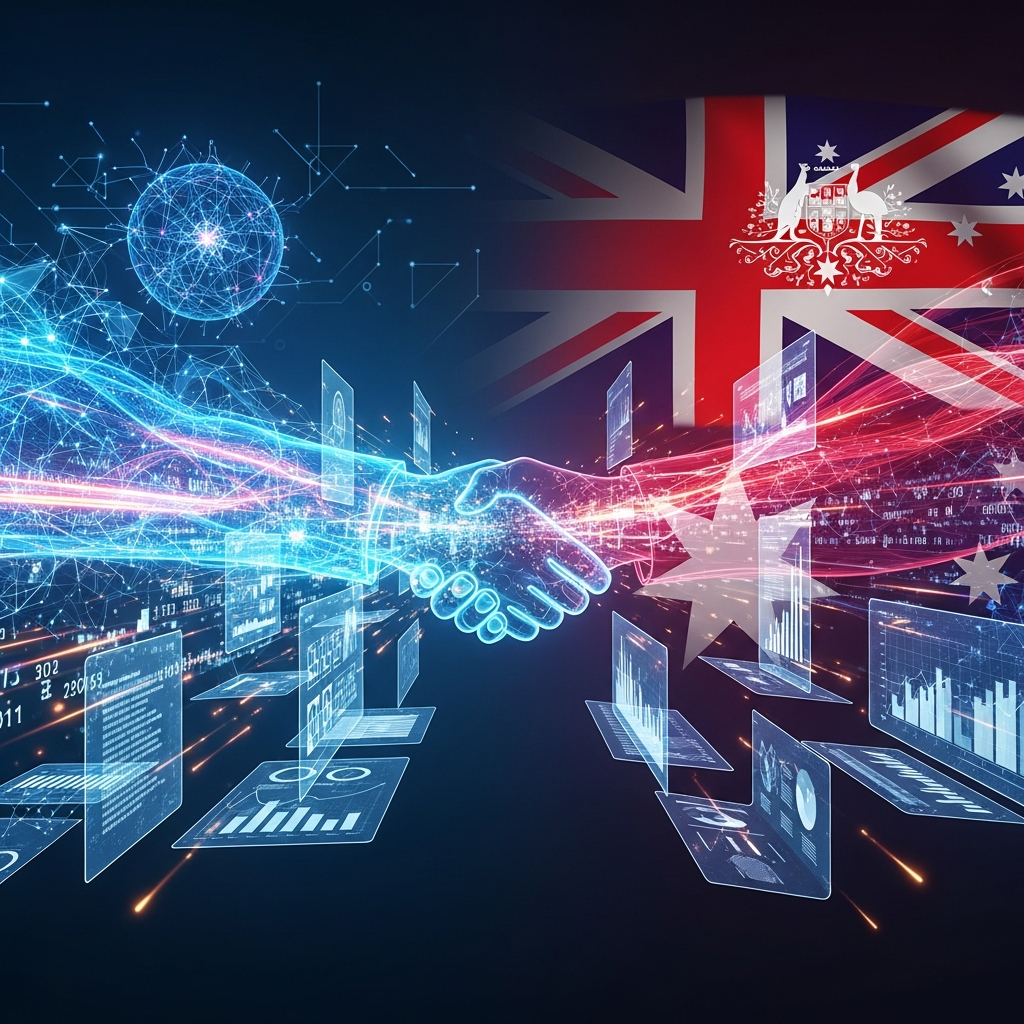 Anthropicとオーストラリア政府のAI安全性研究協力を表すヘッダー画像