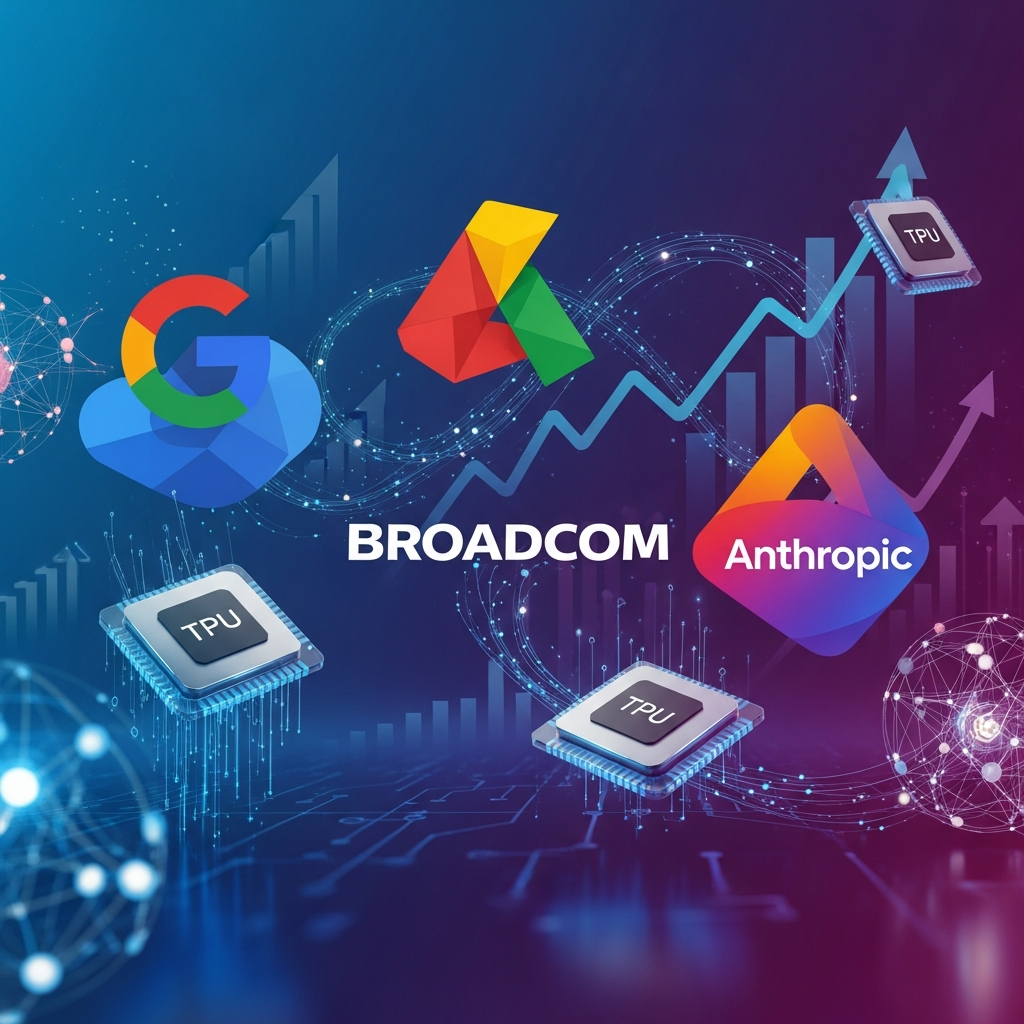 AnthropicとGoogle・BroadcomのAIパートナーシップを表すヘッダー画像
