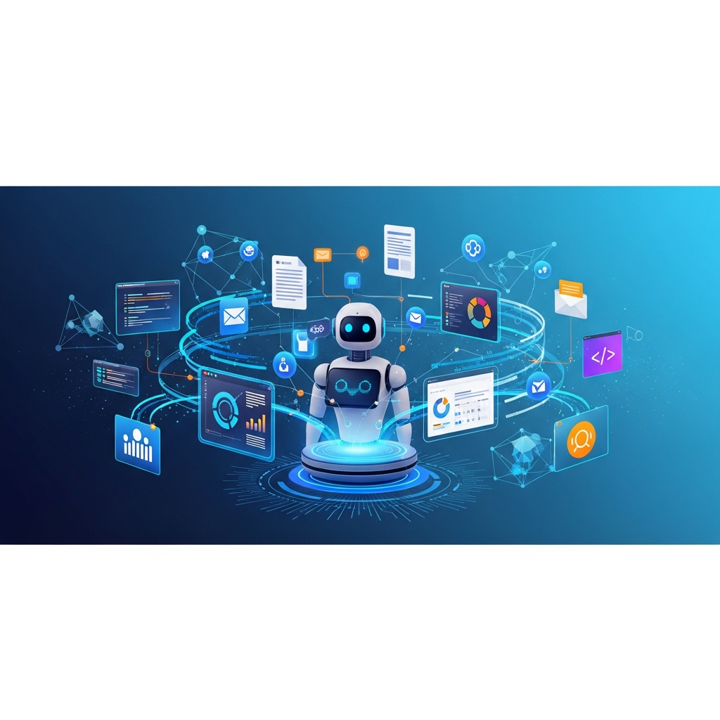 ChatGPTワークスペースエージェント機能で複数ツール連携による業務自動化を説明するヘッダー画像