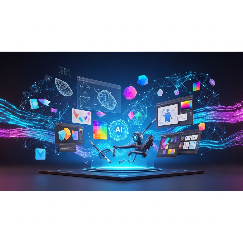 Claude Designによるクリエイティブワーク革新を表現したヘッダー画像